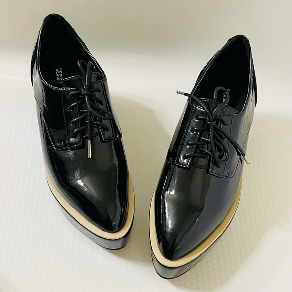 SOLD 😃 DESIGN LAB Black Patent Leather Platform Shoes Sz 7 - Picture 4 of 16